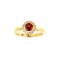 925 Sterling Silver Yellow Gold 18K Plated Ring with Garnet and White Topaz