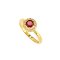 925 Sterling Silver Yellow Gold 18K Plated Ring with Garnet and White Topaz