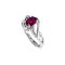 925 Sterling Silver Ring with Oval Ruby and White Topaz