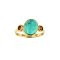 925 Sterling Silver Ring with Turquoise and Rhodorite