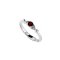 925 Sterling Silver Ring with Garnet and White Topaz