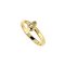 925 Sterling Silver Yellow Gold 18K Ring with White Topaz