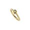 925 Sterling Silver Yellow Gold 18K Ring with White Topaz