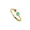 925 Sterling Silver Yellow Gold 18K Ring with Turquoise and White Topaz