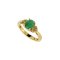 925 Sterling Silver Yellow Gold 18K Ring with Emerald and White Topaz