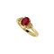 925 Sterling Silver Yellow Gold 18K Ring with Ruby and White Topaz