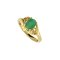 925 Sterling Silver Yellow Gold 18K Ring with Emerald and White Topaz