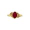 925 Sterling Silver Yellow Gold 18K Ring with Ruby and White Topaz