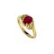 925 Sterling Silver Yellow Gold 18K Ring with Ruby and White Topaz