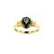 925 Sterling Silver Yellow Gold 18K Ring with Mystic Green Topaz