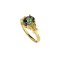 925 Sterling Silver Yellow Gold 18K Ring with Mystic Green Topaz
