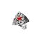 925 Sterling Silver Shield Ring with Compress Red Coral