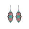 925 Sterling Silver Earrings with Turquoise and Rhodochrosite