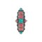 925 Sterling Silver Ring with Turquoise and Rhodochrosite