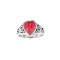 925 Sterling Silver Heart Ring with Rhodochrosite