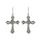 925 Sterling Silver Cross Earrings with Rainbow Moonstone