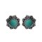 925 Sterling Silver Lotus Earrings with Kingman Turquoise
