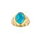 925 Sterling Silver Yellow Gold 18K Ring with Turquoise