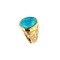 925 Sterling Silver Yellow Gold 18K Ring with Turquoise