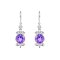 925 Sterling Silver Earrings with Amethyst and White Zircon