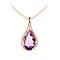 925 Sterling Silver Yellow Gold 18K Plated Pendant with Amethyst