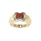 925 Sterling Silver Yellow Gold 18K Plated Ring with Garnet and Cubic Zirconia