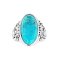 925 Sterling Silver Ring with Turquoise and Sky Blue Topaz