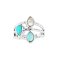 925 Sterling Silver Ring with Multi-Color Stones