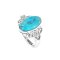925 Sterling Silver Ring with Turquoise and Sky Blue Topaz