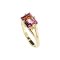 925 Sterling Silver Yellow Gold 18K Plated Ring with Amethyst