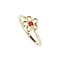 925 Sterling Silver Yellow Gold 18K Plated Ring with Ruby Zoisite