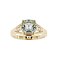 925 Sterling Silver Yellow Gold 18K Plated Ring with Green Amethyst and White Topaz