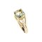 925 Sterling Silver Yellow Gold 18K Plated Ring with Green Amethyst and White Topaz