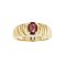 925 Sterling Silver Yellow Gold 18K Plated Ring with Garnet