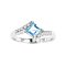 925 Sterling Silver Ring with Sky Blue Topaz and White Topaz