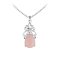 925 Sterling Silver Pendant with Pink Opal