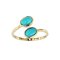 925 Sterling Silver Yellow Gold 18K Plated Ring with Turquoise