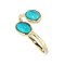 925 Sterling Silver Yellow Gold 18K Plated Ring with Turquoise