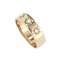 925 Sterling Silver Yellow Gold 18K Plated Ring with White Topaz