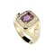 925 Sterling Silver Yellow Gold 18K Plated Ring with Amethyst and White Topaz