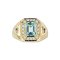 925 Sterling Silver Yellow Gold 18K Plated Ring with Sky Blue Topaz and White Topaz
