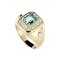 925 Sterling Silver Yellow Gold 18K Plated Ring with Sky Blue Topaz and White Topaz