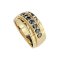 925 Sterling Silver Yellow Gold 18K Plated Ring with Blue Sapphire