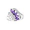 925 Sterling Silver Ring with Amethyst and White Topaz