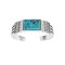 925 Sterling Silver Bangle with Turquoise and White Topaz