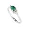 925 Sterling Silver Ring with Malachite and White Topaz