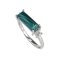 925 Sterling Silver Ring with Malachite and White topaz
