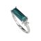 925 Sterling Silver Ring with Azura Malachite and White topaz