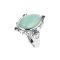 925 Sterling Silver Ring with Milk Auqamarine and Blue Sapphire