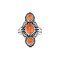 925 Sterling Silver Ring with Orange Spiny Oyster